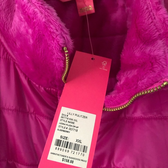 BNWT Lilly Leona plush zip up. Xxl. - Picture 3 of 3